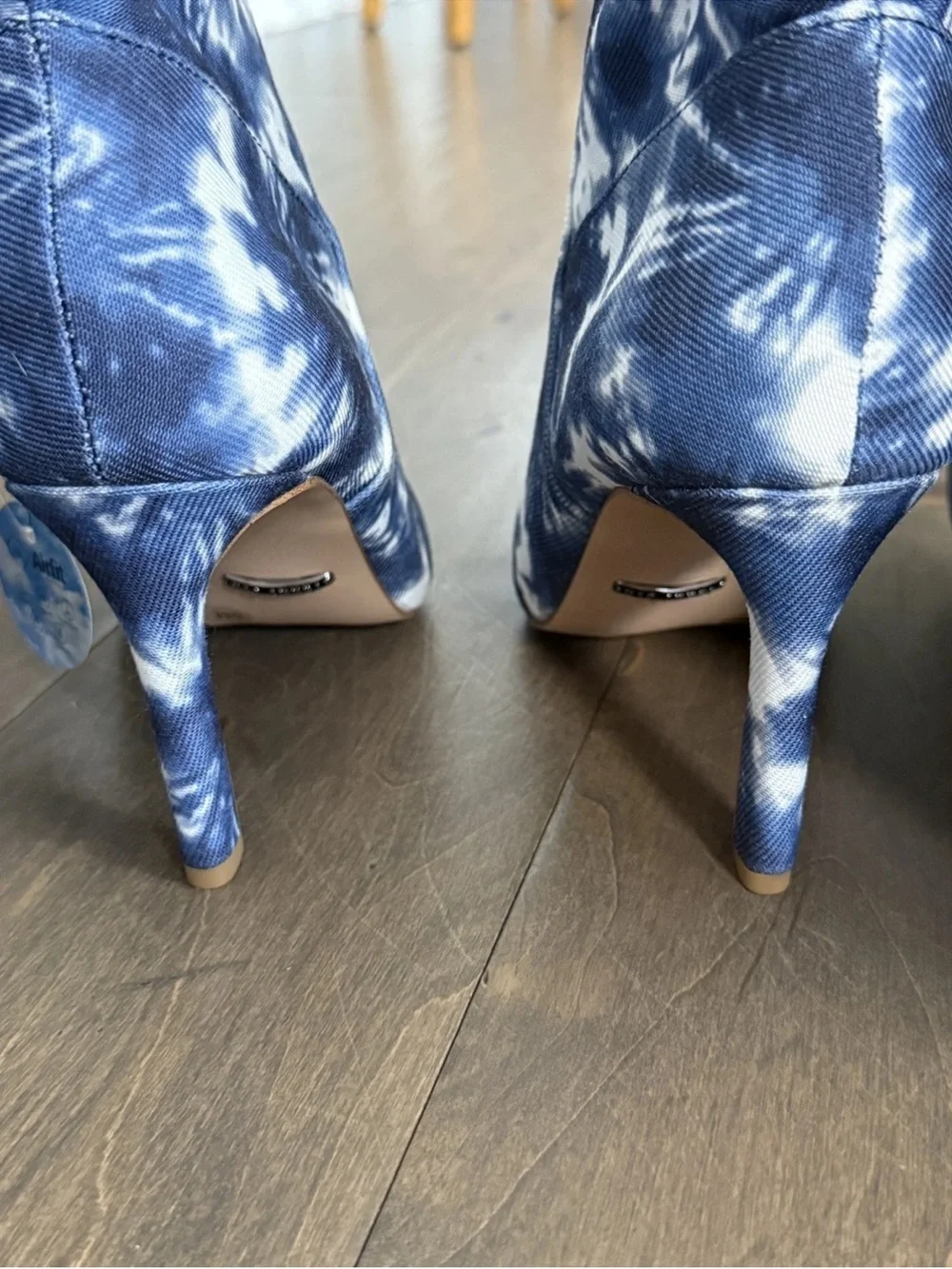 Gianni Bini Zenner Blue Tie-Dye Knee High Stiletto Boots NWOB Sz 6